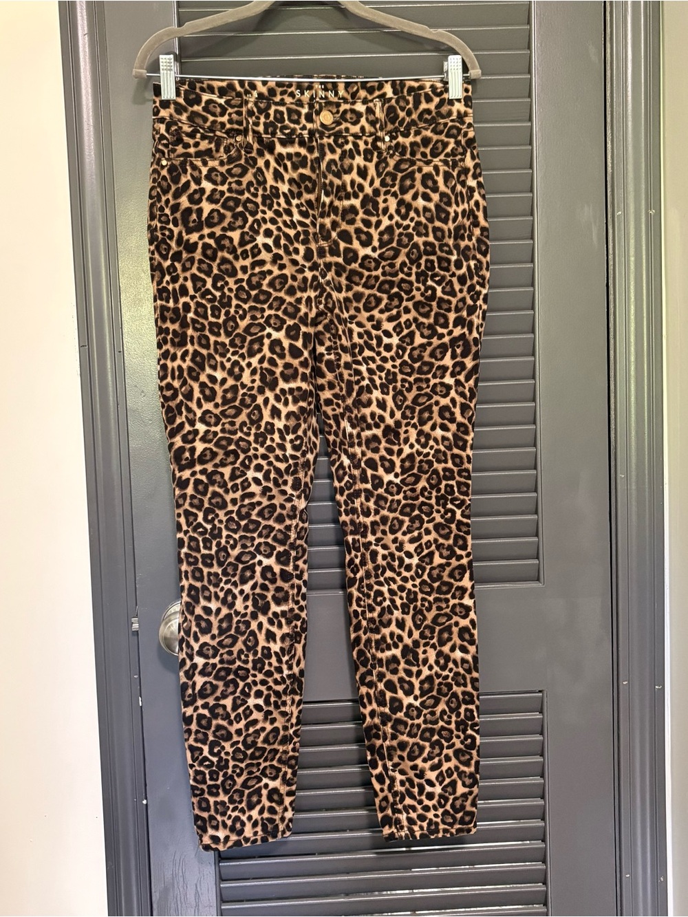 White House Black Market Leopard Print Skinny Pants - Brown/Black
